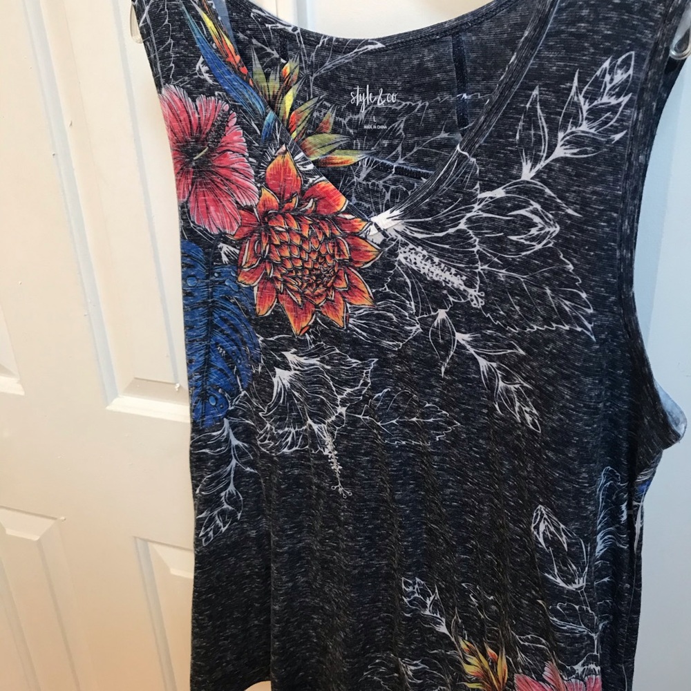 Style & Co Print Tank Top, Size L